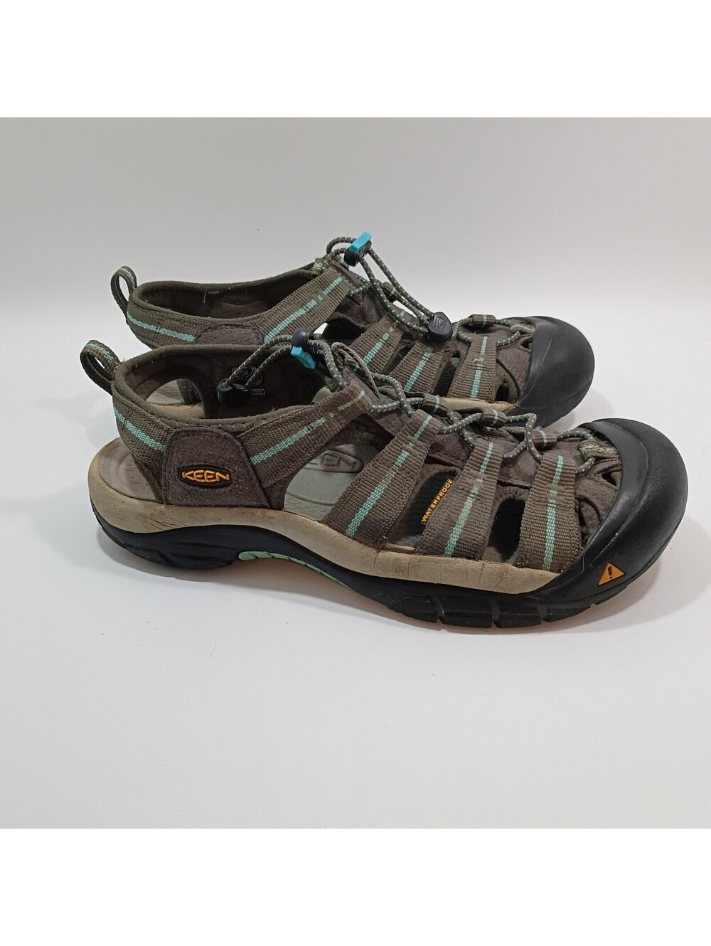Keen Sandals Womens 10 Hiking Grey Aqua Trail Cap Toe Closed Toe Ankle Strap
